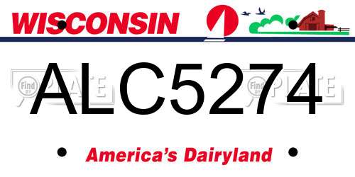 ALC5274 Wisconsin License Plate
