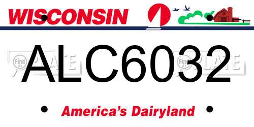 ALC6032 Wisconsin License Plate