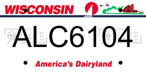 ALC6104 Wisconsin License Plate