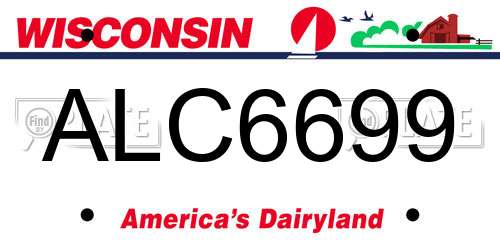 ALC6699 Wisconsin License Plate