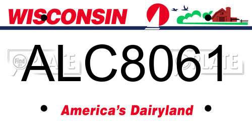 ALC8061 Wisconsin License Plate