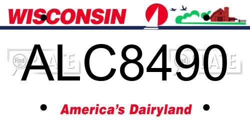 ALC8490 Wisconsin License Plate