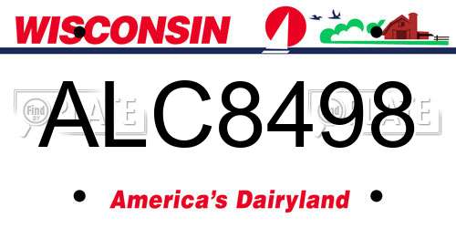 ALC8498 Wisconsin License Plate
