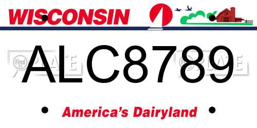 ALC8789 Wisconsin License Plate