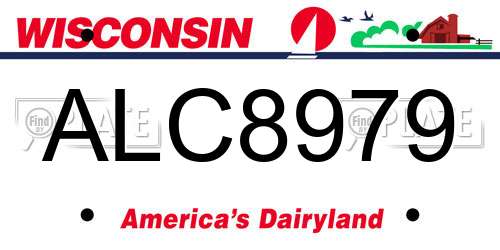 ALC8979 Wisconsin License Plate