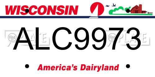 ALC9973 Wisconsin License Plate
