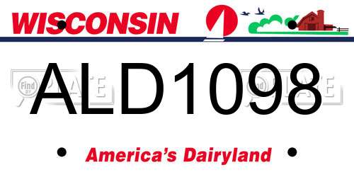 ALD1098 Wisconsin License Plate