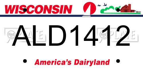 ALD1412 Wisconsin License Plate