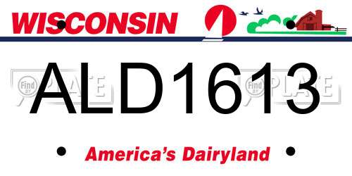 ALD1613 Wisconsin License Plate
