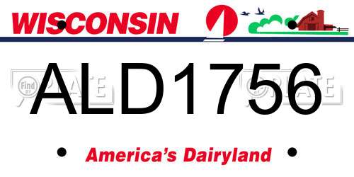 ALD1756 Wisconsin License Plate