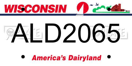 ALD2065 Wisconsin License Plate