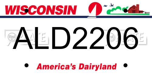 ALD2206 Wisconsin License Plate
