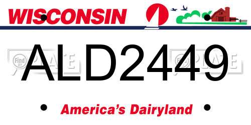 ALD2449 Wisconsin License Plate