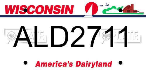 ALD2711 Wisconsin License Plate