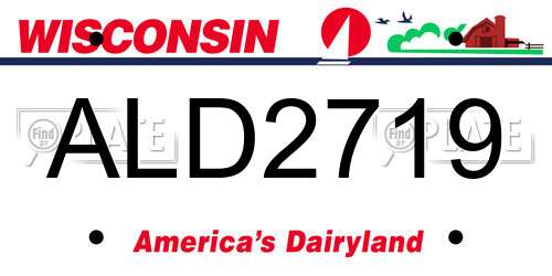 ALD2719 Wisconsin License Plate