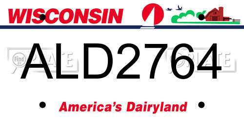 ALD2764 Wisconsin License Plate