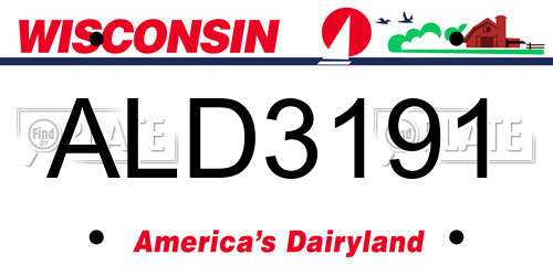 ALD3191 Wisconsin License Plate