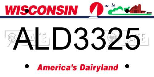 ALD3325 Wisconsin License Plate