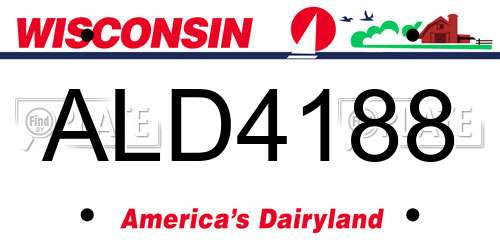ALD4188 Wisconsin License Plate