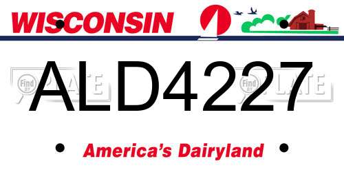 ALD4227 Wisconsin License Plate