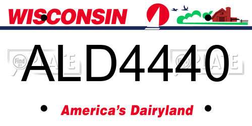 ALD4440 Wisconsin License Plate
