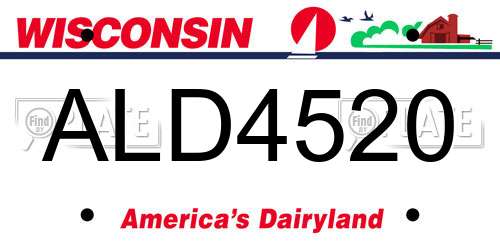 ALD4520 Wisconsin License Plate