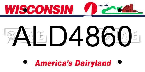 ALD4860 Wisconsin License Plate