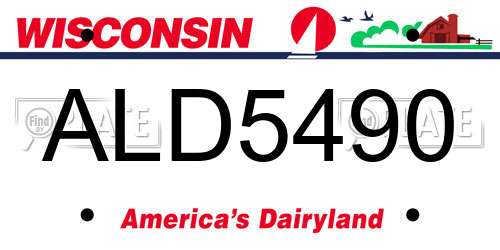 ALD5490 Wisconsin License Plate