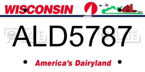 ALD5787 Wisconsin License Plate