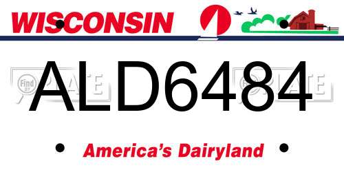 ALD6484 Wisconsin License Plate
