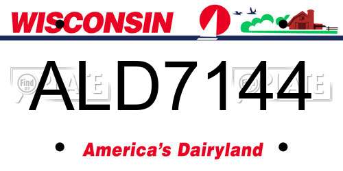 ALD7144 Wisconsin License Plate