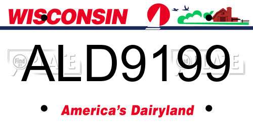 ALD9199 Wisconsin License Plate