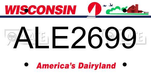 ALE2699 Wisconsin License Plate
