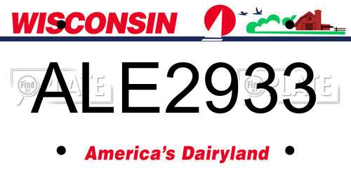 ALE2933 Wisconsin License Plate