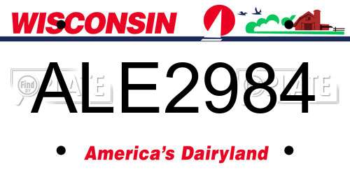 ALE2984 Wisconsin License Plate