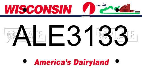 ALE3133 Wisconsin License Plate