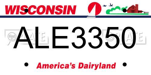 ALE3350 Wisconsin License Plate