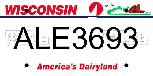 ALE3693 Wisconsin License Plate