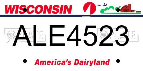 ALE4523 Wisconsin License Plate