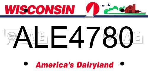 ALE4780 Wisconsin License Plate