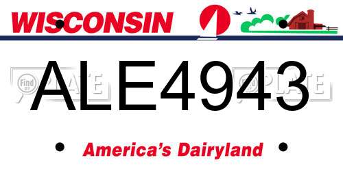 ALE4943 Wisconsin License Plate