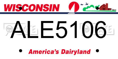 ALE5106 Wisconsin License Plate