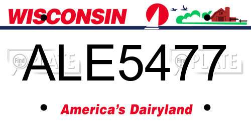 ALE5477 Wisconsin License Plate