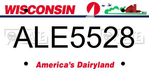 ALE5528 Wisconsin License Plate