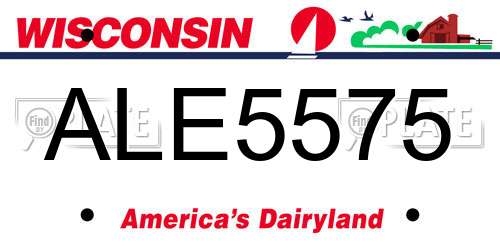 ALE5575 Wisconsin License Plate