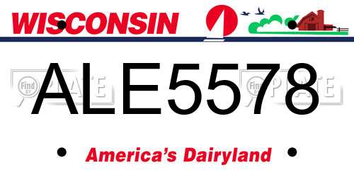 ALE5578 Wisconsin License Plate