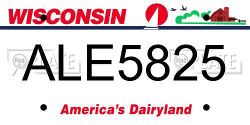 ALE5825 Wisconsin License Plate