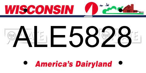 ALE5828 Wisconsin License Plate