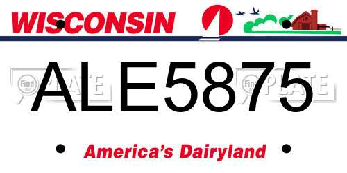 ALE5875 Wisconsin License Plate