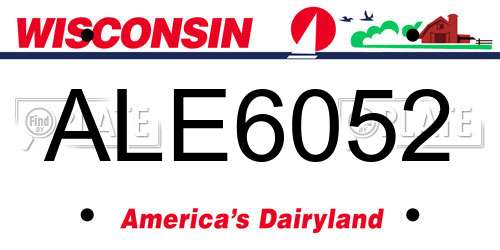 ALE6052 Wisconsin License Plate